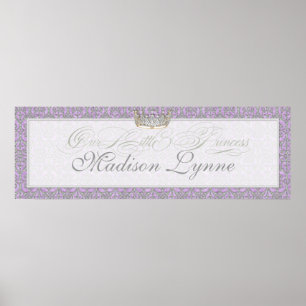 Royal Princess Crown Baby Girl Room Name Poster