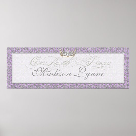 Royal Princess Crown Baby Girl Room Name Poster (Voorkant)