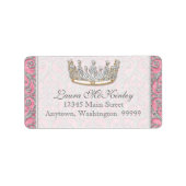 Royal Princess Crown Baby Matching Address Label (Voorkant)