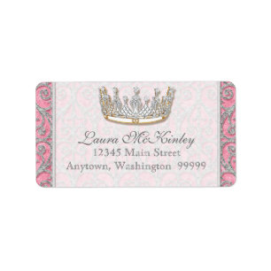 Royal Princess Crown Baby Matching Address Label
