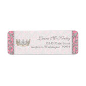 Royal Princess Crown Baby Matching Address Label (Voorkant)