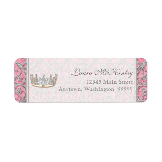 Royal Princess Crown Baby Matching Address Label (Voorkant)