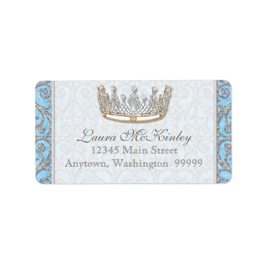 Royal Princess Crown Baby Matching Address Label (Voorkant)