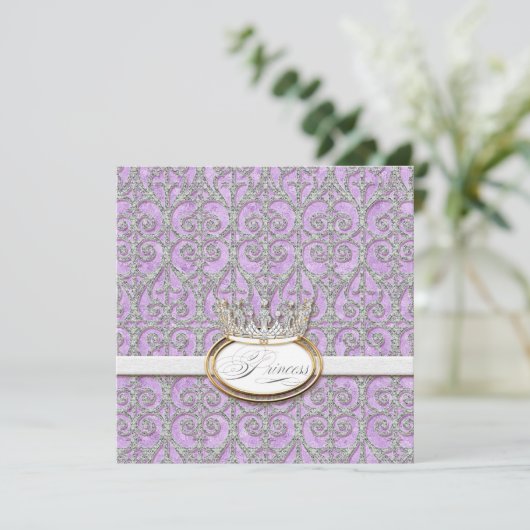 Royal Princess Crown Baby shower Kaart (Staand voorkant)