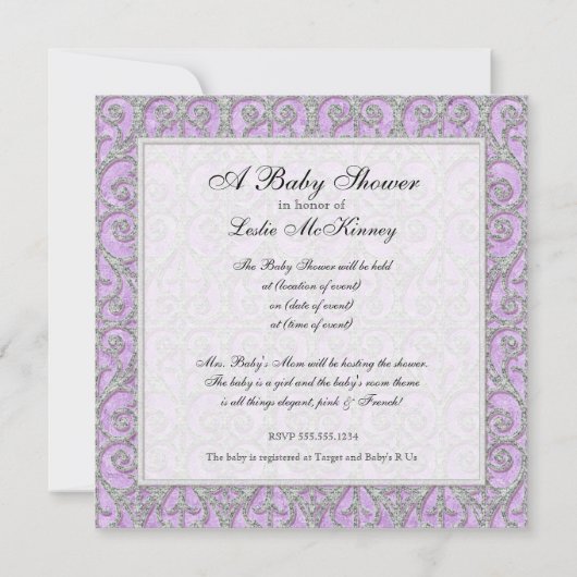 Royal Princess Crown Baby shower Kaart (Achterkant)