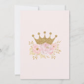 Royal Princess Crown Blush Pink Gold Birthday Bedankkaart (Achterkant)
