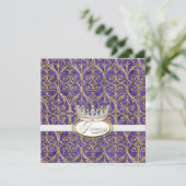 Royal Princess Crown Girl Verjaardagsfeest Uitnodi Kaart (Staand voorkant)