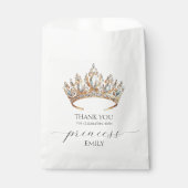 Royal Princess Crown Girl Verjaardagsfeestje Bedankzakje (Voorkant)