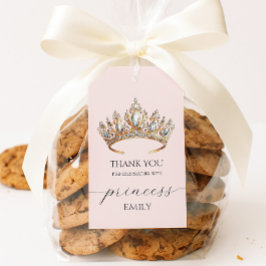 Royal Princess Crown Girl Verjaardagsfeestje Cadeaulabel