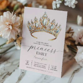 Royal Princess Crown Girl Verjaardagsfeestje Kaart