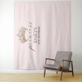 Royal Princess Crown Girl Verjaardagsfeestje Wandkleed (In situ)