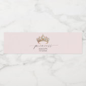 Royal Princess Crown Girl Verjaardagsfeestje Waterfles Etiket (Enkel label)