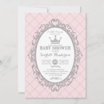 Royal Princess Crown Roze Zilver Baby shower