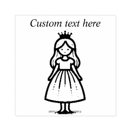 Royal Princess Customizable Rubber Stamp Rubberstempel (Afrduk)