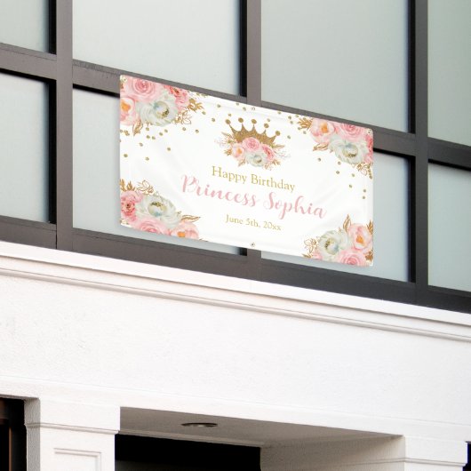 Royal Princess Floral pink banner backdrop (Buitenkant Gebouw)