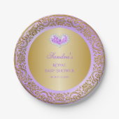 Royal Princess Lavender Gold Diamond Heart Gem Papieren Bordje (Voorkant)