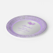 Royal Princess Lavender Silver Diamond Heart Gem Papieren Bordje (Gekanteld)