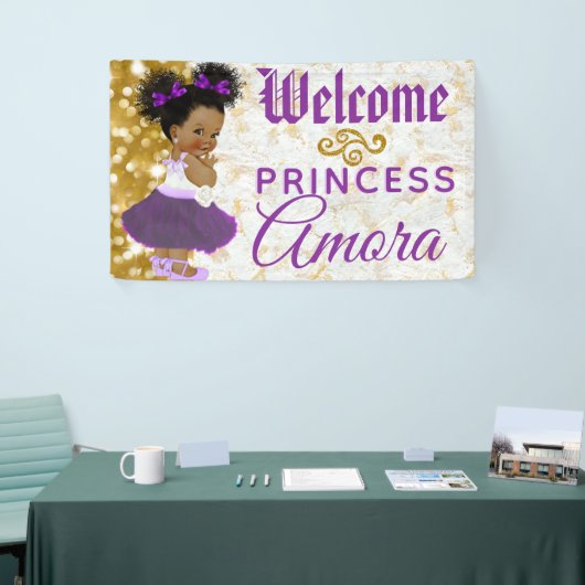 Royal Princess Paars|Gold Elegant Welcome Spandoek (Beurs)