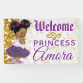 Royal Princess Paars|Gold Elegant Welcome Spandoek (Horizontaal)