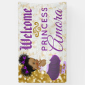 Royal Princess Paars|Gold Elegant Welcome Spandoek (Verticaal)