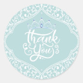 Royal Princess Party Dank u Ronde Sticker (Voorkant)
