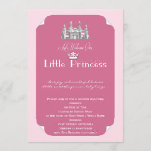 Royal Princess Pink Baby Girl Shower Kaart