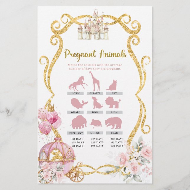 Royal Princess Pink Carriag Zwanger Dieren Spellet (Voorkant)