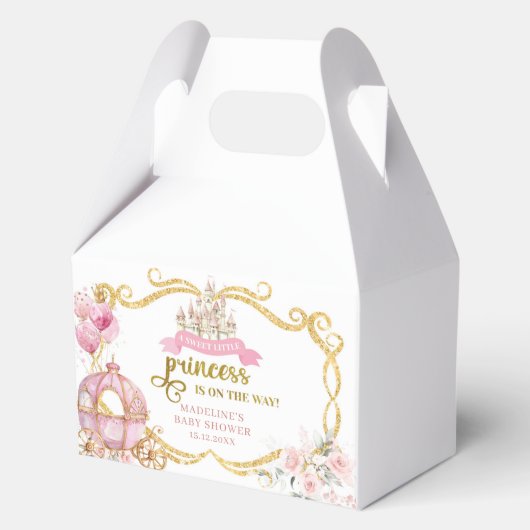 Royal Princess Pink Carriage Baby Favoriet Box Bedankdoosjes (Voorkant)