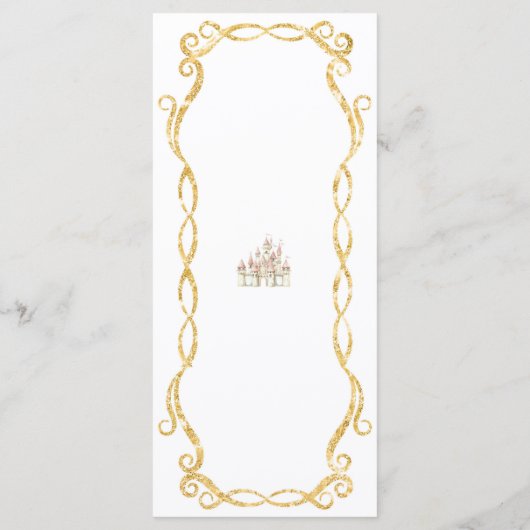 Royal Princess Pink Carriage Baby shower Menu (Achterkant)