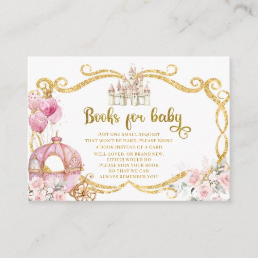 Royal Princess Pink Carriage Boeken voor Baby Informatiekaartje (Voorkant)