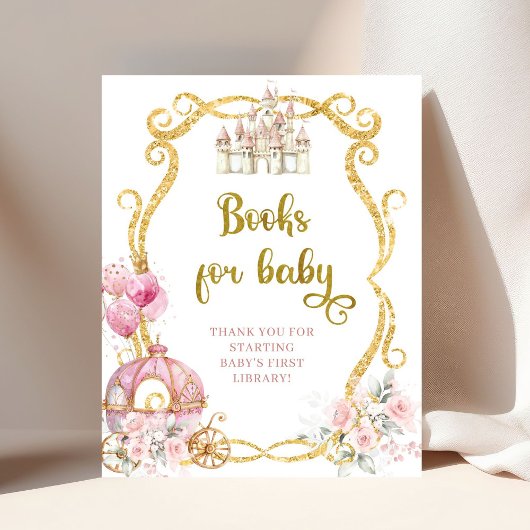 Royal Princess Pink Carriage Books voor Baby Poste Poster