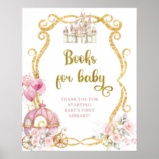 Royal Princess Pink Carriage Books voor Baby Poste Poster (Voorkant)