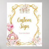 Royal Princess Pink Carriage Custom Sign Poster (Voorkant)