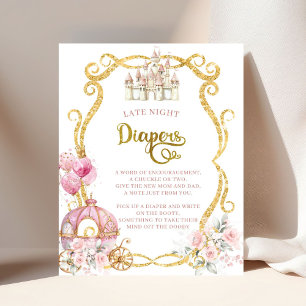 Royal Princess Pink Carriage Late Luiers Poster