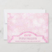 Royal Princess Pink Glitter Baby shower Invitation Kaart (Achterkant)