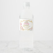 Royal Princess Pink Pumpkin Carriage Bottle Label Waterfles Etiket (Voorkant)