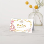 Royal Princess Pink Pumpkin Carriage Eetlabel Afsprakenkaart (Voorkant)