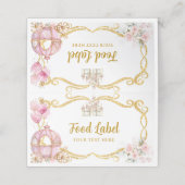 Royal Princess Pink Pumpkin Carriage Eetlabel Afsprakenkaart (Buitenkant ongevouwen)