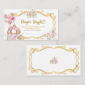 Royal Princess Pink Pumpkin Carriage Luier Raffle Informatiekaartje (Voorkant / Achterkant)