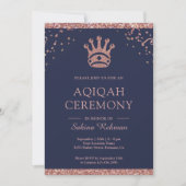 Royal Princess Roos Gouden Glitter Aqeeqah | Aqiqa Kaart (Voorkant)