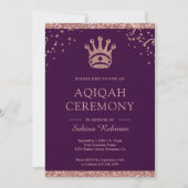Royal Princess Roos Gouden Glitter Aqeeqah | Aqiqa Kaart (Voorkant)