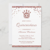 Royal Princess Roos Gouden Glitter Quinceanera Kaart (Voorkant)