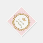 Royal Princess Roze Goud Verjaardagspapier Servet (Hoek)