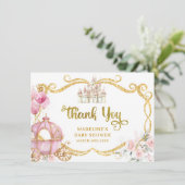 Royal Princess Roze Koets Dank je wel Informatiekaartje (Staand voorkant)