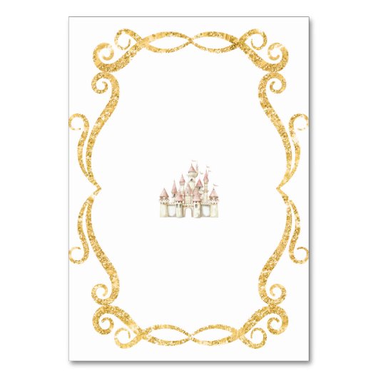 Royal Princess Roze Pompoen Carriage Table Number Kaart (Achterkant)