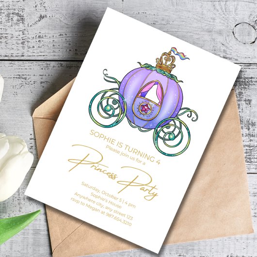 Royal Princess Verjaardag uitnodiging, Sprookje Kaart