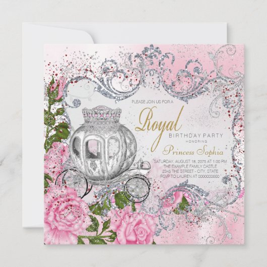 Royal Princess verjaardagsfeestje Kaart (Voorkant)