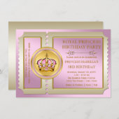 Royal Princess verjaardagsfeestje Kaart (Voorkant / Achterkant)