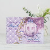 Royal Princess verjaardagsfeestje uitnodigingen (Staand voorkant)