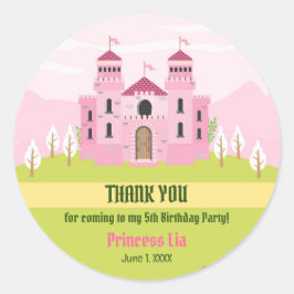 Royal Princess verjaardagsfeestje voor meisjes Ronde Sticker